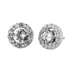 Pendientes de Aro Huggie con Topacio Blanco Vintage y de Moda, Chapados en Rodio, de Latón con Perlas, Ideales para Fiestas y Ocasiones Religiosas, Regalo Perfecto - Product Image 3