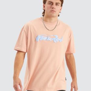 T-shirt oversize en jersey imprimé vierge respirant en coton biologique avec épaules tombantes et options de taille plus pour hommes - Product Image 1
