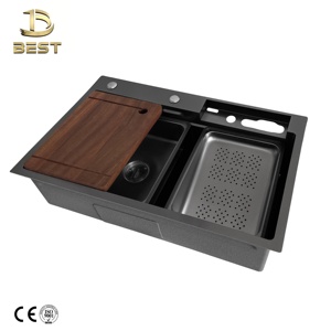 Grand ensemble d'évier simple fabriqué à la main vietnamien en acier inoxydable épaissi bol unique Feiyu de style cascade en nid d'abeille - Product Image 4