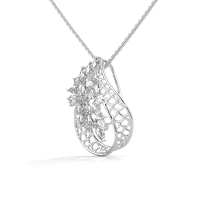 Ensemble élégant de pendentifs en diamant cultivé en laboratoire Artisanat de qualité supérieure avec un design exquis Placage en or blanc pour les occasions de fiançailles - Product Image 2