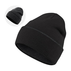 หมวกบีนนี่สำหรับผู้ชายหมวกผ้าถักแจ็คการ์ดสำหรับฤดูหนาวโลโก้ตามสั่ง - Product Image 1