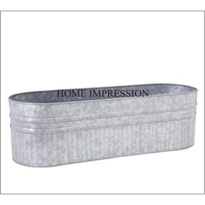 Jardinières décoratives en métal couleur argent pour la maison Jardinières rondes décoratives intérieures et extérieures avec poignée Lot de 2 pots de fleurs - Product Image 6