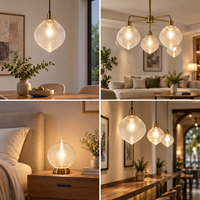 Abat-jour en verre prismatique pressé et soufflé sur mesure |   Diffuseur de lumière étoilée pour l'éclairage intérieur