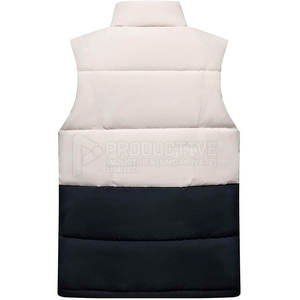 Chaleco acolchado de poliéster de nailon de invierno informal para hombre hecho a medida al mejor precio con cuello mandarín para uso exterior a la venta en línea - Product Image 2