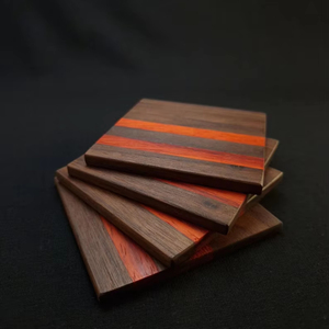 Sous-verres de bar en résine et pierre de bois personnalisés de style moderne sous-verres créatifs faits à la main pour cadeaux de pendaison de crémaillère, maisons, bureaux, - Product Image 1