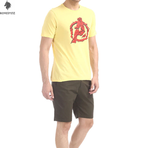 เสื้อยืดผ้าฝ้าย100% สำหรับผู้ชายเสื้อคอกลมระบายอากาศสไตล์ฮิปฮอปแบบทึบและเทคนิคการย้อมสีพื้น - Product Image 4