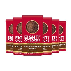 Café Eight O'Clock 100% Colombien Peaks & Arabica, torréfaction moyenne, café moulu, riche et viné, 10 onces (lot de 6) - Product Image 2