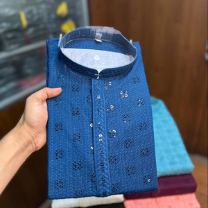 Fonction et fête Vêtements traditionnels Idéal pour les mariages Réceptions et festivals Kurta Personnalisable Designer Kurta pour hommes Mariage - Product Image 1