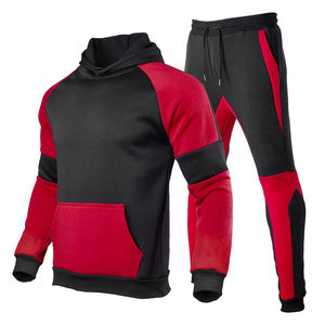 Sweat à capuche en molleton pour homme et pantalon évasé empilé pour l'hiver Ensemble deux pièces Streetwear décontracté et confortable à la mode - Product Image 2