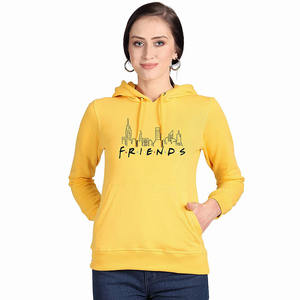 Sweat-shirt à capuche jaune imprimé écran, sweat-shirt à séchage rapide/durable pour adultes, nouvelle collection - Product Image 1