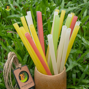 Pailles en riz écologiques de grande taille pour les smoothies et les jus - Product Image 4