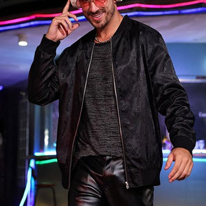 Custom <b>Slim</b>-<b>Fitting</b> Men's Long Sleeve Bomber <b>Jacket</b> Winter University Sports Letterman Style - Product Image 4