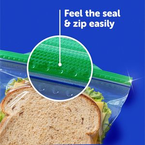 Ziploc Sandwich Snack Bags EasyGuide Textura Ecológico Bolsas de almacenamiento de plástico Grip 'n Seal Technology 280 Bolsas Ropa total - Product Image 4