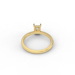 Bague de fiançailles solitaire en diamant de laboratoire taille radiant certifié IGI en or blanc/rose et or jaune 9 carats - Product Image 3