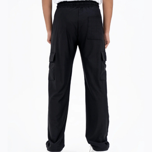 Pantalones de chándal Cargo negros de alta calidad para hombre, personalizables e informales, holgados, de cintura media, con patrón recto, ligeros, planos directos - Product Image 6