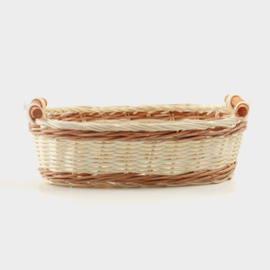 Cesta de Almacenamiento Ovalada de Bambú Tejida a Mano con Asas de Madera, Natural y Ecológica - Product Image 4