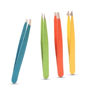 Pince à épiler personnalisée en acier inoxydable, antistatique, légère, colorée, à pointe inclinée et pointue, pour l'épilation des sourcils, marque privée - Product Image 3