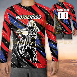 เสื้อเจอร์ซีย์มอเตอร์ครอส ระบายอากาศได้ดี % โพลีเอสเตอร์ แบบปรับแต่งได้ ลายธงชาติอเมริกัน สำหรับผู้ใหญ่ ผู้ชาย ขี่มอเตอร์ไซค์วิบาก แข่งรถ - Product Image 5