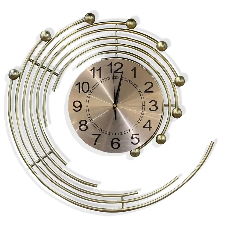 Pemium quality high luxury metal wall clock wholesale price elegant for home hotel decor wall hanging clock In Affordable Price