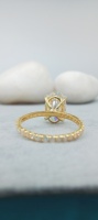Bijoux fins 14K or jaune massif forme ovale diamant bague de fiançailles 2.0 CT blanc VVS Moissanite ensemble de mariage bague