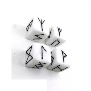 White Jade square cube <b>crystal</b> rune <b>set</b> natural Wicca Energy Stone for Intuition Meditation Protection Viking Runes Wholesale - Product Image 6