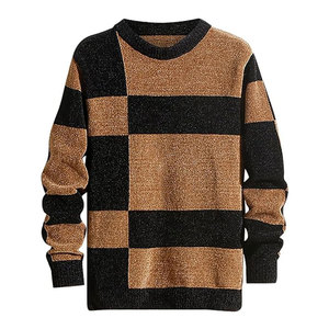 Suéter de Cuello Redondo Estampado Extra Grande para Hombre, Estilo Urbano, Tejido de Punto, 100% Algodón, Transpirable, Diseño Personalizado al por Mayor - Product Image 1