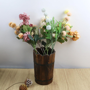 Vintage style Scalloped <b>Wooden</b> Garden <b>Flower</b> Pot Wood Bucket for Plants High Quality Garden Items from Vietnam - Product Image 4