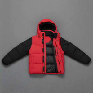 Chaquetas Acolchadas para Mujer al por Mayor, Color Rojo Sólido, 100% Poliéster, Manga Larga, Estilo con Cremallera, Transpirables, Abrigo de Burbujas para Damas - Product Image 2