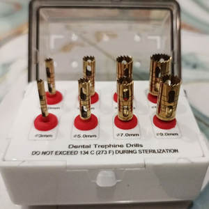 ชุดดอกสว่านเทรฟีนยาว 8 ชิ้น สีทอง สำหรับการผ่าตัดทางทันตกรรม - Product Image 1