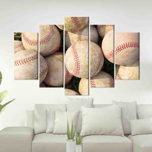 ภาพพิมพ์บนผ้าใบลายเบสบอลสุดหรูสำหรับตกแต่งห้องเด็กผู้ชาย ชุด 5 ชิ้น: ภาพพิมพ์แบบห่อหุ้ม - Product Image 1