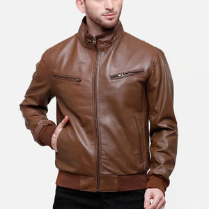 Chaqueta de Cuero para Hombre con Cremallera Completa, Estilo Motociclista, Moda de Invierno, Venta al por Mayor - Product Image 4