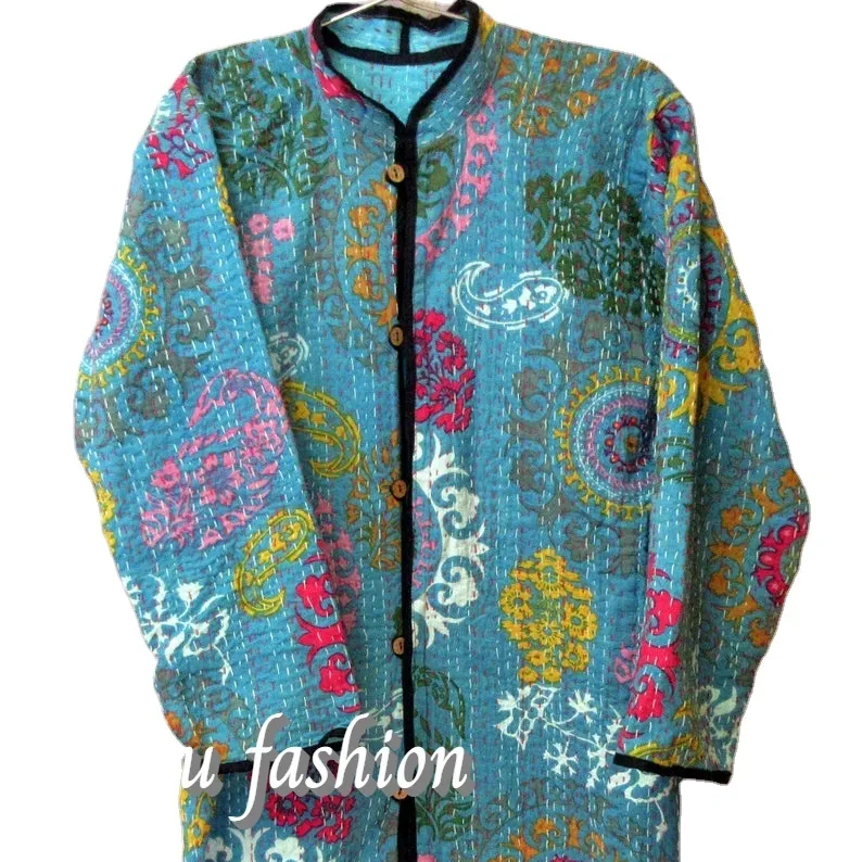 महिलाओं कस्टम सर्दियों लंबे जैकेट कांथा शरद ऋतु विंटेज किमोनो Boho फैंसी संगठन यूनिसेक्स कोट
