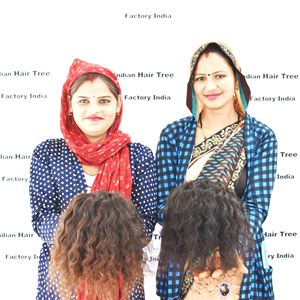 100% Extensions de cheveux Remy vierges naturels Double trame matière première aucun traité chimiquement cheveux humains indiens bouclés vague naturelle - Product Image 5