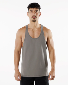 Custom O-Neck Workout Tank Top for Men Plus Size Knitted Fitness Wear <b>Bleach</b> Wash Men's Muscle Tank Top Activewear - Product Image 4