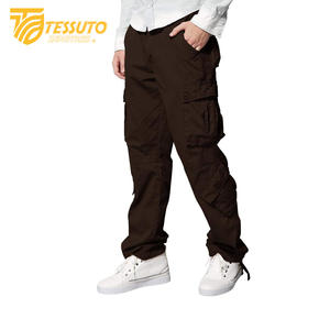 Pantalones cargo de algodón 100% de alta calidad para hombre, pantalones largos para exteriores, estilo deportivo informal táctico, liso, teñido, de lana media, bajo MOQ - Product Image 1