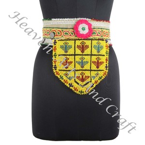Ceinture vintage perle de danse du ventre ceinture de taille traditionnelle afghane Kuchi Tribal BB022A Old Banjara Real Vintage Handmade Beaded Belts - Product Image 2