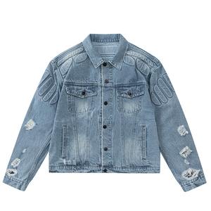 Veste en jean personnalisée, impression basique, veste en jean décontractée pour homme, couleur unie, veste en jean pour homme en vente - Product Image 6
