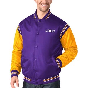 <b>Men</b> <b>Jackets</b> OEM Custom Logo <b>Long</b> Sleeves Bomber <b>Jacket</b> <b>Men</b> Baseball <b>Jackets</b> - Product Image 4