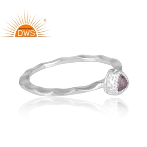 Best Selling 925 Sterling Silver Natural Pink Amethyst Gemstone Stackable <b>Ring</b> Custom Jewelry Manufacturer - Product Image 3