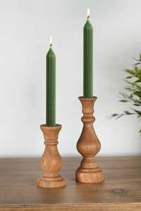 <b>Set</b> Of 3 Rustic Wood Metal Pillar <b>Candle</b> Holder Nordic Decorative Candlestick For Table Centerpiece Living Room Home Hotel Decor - Product Image 4