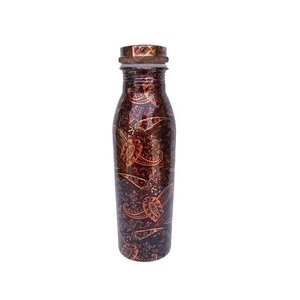 Black Enamel Print Shiny Polished <b>Copper</b> <b>Bottle</b> with Ring Hand Grip & Rope for Outdoor Use-Health Benefits Energy <b>Drink</b> Storage - Product Image 6