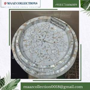 Modern Luxury Mother of Pearl Serving Platters <b>Unique</b> Contemporary Design for <b>Home</b> & Gifts Wholesale <b>Decorative</b> Trays - Product Image 4