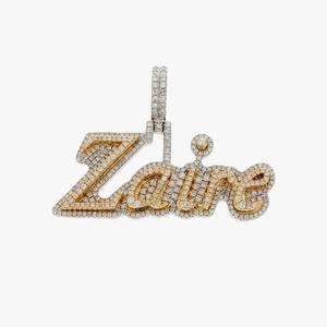 VVS Moissanite Amarillo Blanco oro colgante redondo corte diamantes boda colgantes para hombres 925 plata esterlina - Product Image 3