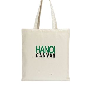 100% sac fourre-tout en toile de coton recyclé matériau naturel écologique personnalisé avec logo imprimé personnalisé pour les achats de cadeaux - Product Image 2