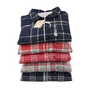 Conjunto de ropa de dormir tejida de dos piezas de manga larga para mujer, camisón suave con botones para pijamas de verano - Product Image 5