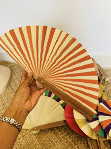 Abanico de Hoja de Palma Natural, Abanico Plegable Hecho a Mano para Decoración de Bodas y Fiestas, Recuerdo de Vietnam, Logotipo OEM, 99 Gold Data - Product Image 4