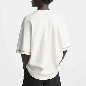 T-shirt personnalisé de haute qualité 100% coton t-shirt uni pour hommes grande taille courte longueur surdimensionnée coupe directe du fabricant - Product Image 6