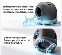 Bac à litière pour chat intelligent à nettoyage automatique WiFi, contrôle des odeurs, contrôle par application, 78L, grand format, en ABS, pour plusieurs chats