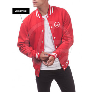 Chaqueta Varsity Personalizada de la Mejor Calidad para Hombre, Estilo Urbano, Cuello Alto, Manga Larga, Color Sólido - Nueva Llegada - Product Image 1