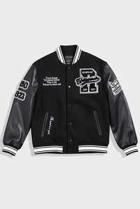 แจ็คเก็ตวาร์ซิตี้สีดำคอวี ปิดกระดุม คุณภาพสูง สำหรับผู้ชาย ผ้าเคลือบย้อมสีเรียบง่าย สไตล์ลำลอง สำหรับฤดูหนาว แจ็คเก็ตผ้าขนสัตว์สั่งทำพิเศษสำหรับผู้ชาย - Product Image 3